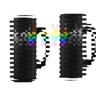 Love Sign Language Cute Asl Lgbtq Gay Pride Flag Ally Coffee Mug | Mazezy