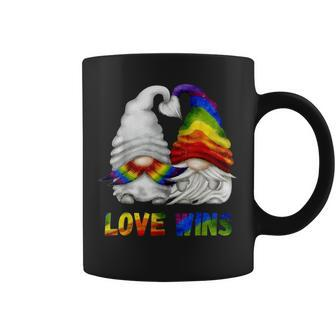 Love Wins - Cute Lgbtq Rainbow Gnomes For Proud Gay Couple Coffee Mug | Mazezy UK