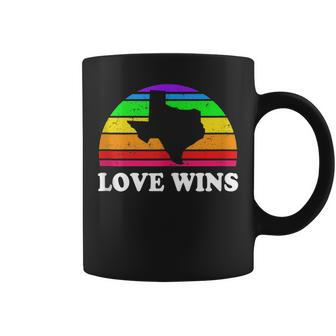 Love Wins Gay Pride Texas Rainbow Houston Austin Dallas Coffee Mug | Mazezy
