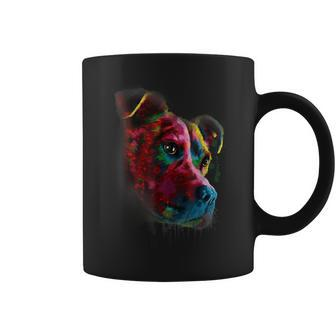 Lovely Pitbull Looking Into Your Eyes Colorful Splash Coffee Mug - Seseable