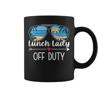 Lunch Lady Off Duty Sunglasses Palm Tree Beach Sunset Retro Coffee Mug - Thegiftio UK