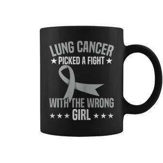 Lung Cancer Picked A Fight With The Wrong Girl Coffee Mug | Mazezy