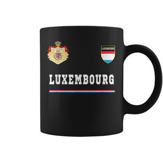Luxembourg SportSoccer Jersey Flag Football Coffee Mug | Mazezy