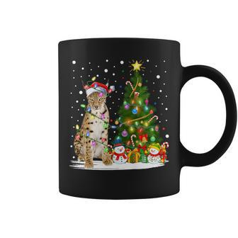 Lynx Xmas Tree Lighting Santa Lynx Christmas Coffee Mug | Mazezy
