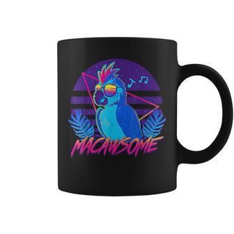 Macawsome Macaw Parrot Retrowave 80S Coffee Mug | Mazezy