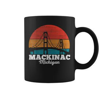Mackinac Bridge Souvenir Mackinaw Island Retro Michigan Coffee Mug - Seseable