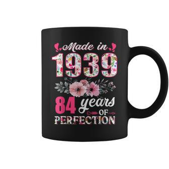 Made In 1939 Floral 84 Year Old 84Th Birthday Gifts Women Coffee Mug | Mazezy