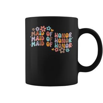 Maid Of Honor Bridesmaid Bridal Shower Groovy Bachelorette Coffee Mug - Thegiftio UK