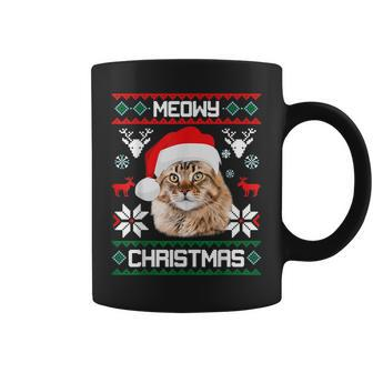 Maine Coon Cat Meowy Ugly Sweater Cat Christmas Coffee Mug | Mazezy