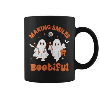 Making Smiles Bootiful Ghost Dentist Halloween Dental Coffee Mug - Seseable