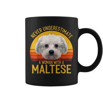 Maltese Never Underestimate A Woman With A Maltese Gift For Mens Coffee Mug - Seseable