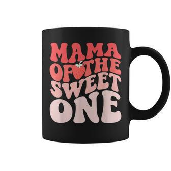 Mama Of The Berry Sweet One Strawberry Groovy Retro Birthday Coffee Mug - Monsterry AU
