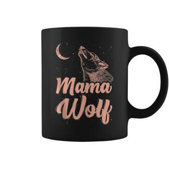 Mama Wolf And Moon Momma Wolf Howling Animal Coffee Mug | Mazezy