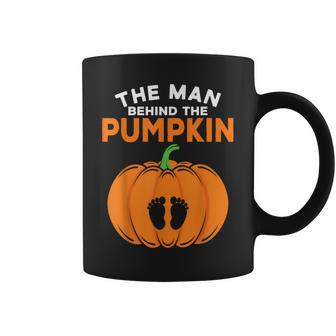 The Man Behind The Pumpkin Dad Halloween Pregnancy Reveal Coffee Mug - Thegiftio UK