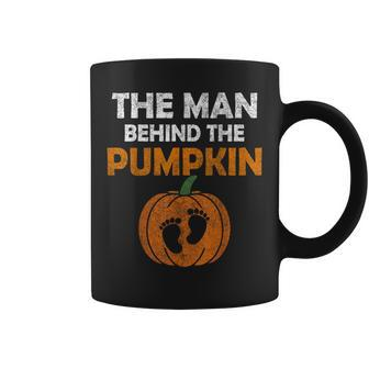 The Man Behind The Pumpkin Daddy Pregnancy Halloween Family Coffee Mug - Thegiftio UK