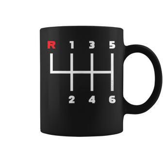 Manual Transmission Gear Shifter Pattern 6 Speed Manual Transmission Funny Gifts Coffee Mug | Mazezy