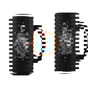 Maritiemer Lighthouse Sring Wheel Anchor Water Design Coffee Mug | Mazezy