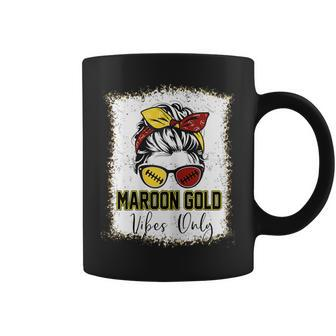 Maroon And Gold Vibes Only High School Football Game Day Coffee Mug - Thegiftio UK