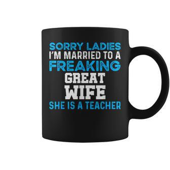 Married To A Great Teacher Husband Of A Teacher Gift For Mens Gift For Women Coffee Mug | Mazezy DE