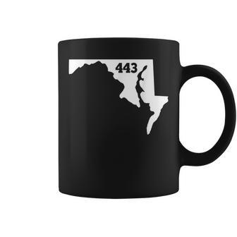 Maryland 443 Area Code Coffee Mug | Mazezy