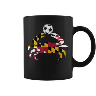 Maryland State Flag Blue Crab Pride With Soccer Ball Coffee Mug | Mazezy