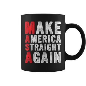Masa Make America Straight Again American Flag Political Coffee Mug | Mazezy