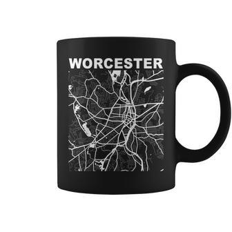 Massachusetts Souvenir Worcester City Street Map Coffee Mug | Mazezy