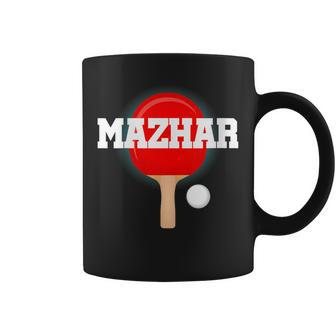Mazhar Name Boys Table Tennis Ping Pong Game Racket Sports Coffee Mug | Mazezy