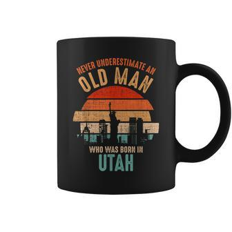 Mb Never Underestimate An Old Man Born In Utah Coffee Mug - Seseable