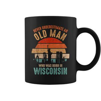 Mb Never Underestimate An Old Man Born In Wisconsin Coffee Mug - Seseable