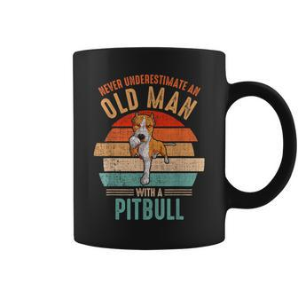 Mb Never Underestimate An Old Man With A Pitbull Coffee Mug - Seseable