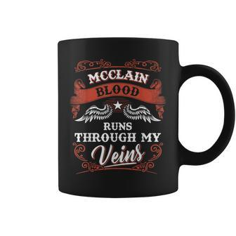 Mcclain Blood Runs Through My Veins Family Christmas Coffee Mug - Seseable