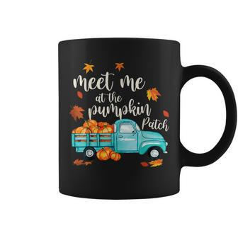 Meet Me At The Pumpkin Patch Halloween Thanksgiving Pumpkin Coffee Mug | Mazezy