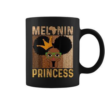 Melanin Princess African American Afro Puff Black Girls Coffee Mug | Mazezy