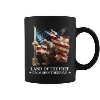 Memorial Day Land Of Free Because Of Brave Veterans American Coffee Mug | Mazezy