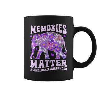 Memories Matter Alzheimer's Awareness Purple Elephant Flower Coffee Mug | Mazezy