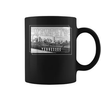 Memphis Tennessee Skyline Pride Vintage Black & White Coffee Mug | Mazezy