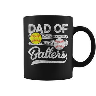 Mens Dad Of Ballers Fathers Day Gifts Baseball Softball Dad Coach Coffee Mug | Mazezy
