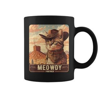Meowdy Country Music Cat Cowboy Hat Poster Coffee Mug - Monsterry UK