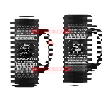 Meowy Cat Ugly Christmas Sweater Coffee Mug | Mazezy