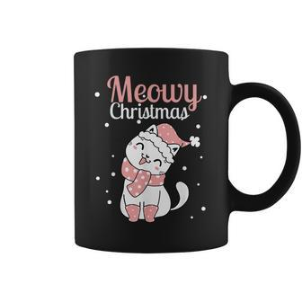 Meowy Catmas Meowy Xmas Winter Holidays Reindeer Cat Lovers Coffee Mug - Monsterry