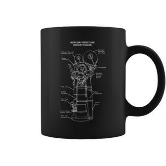 Mercury Redstone Rocket Engine Blueprint Technical Drawing Coffee Mug | Mazezy