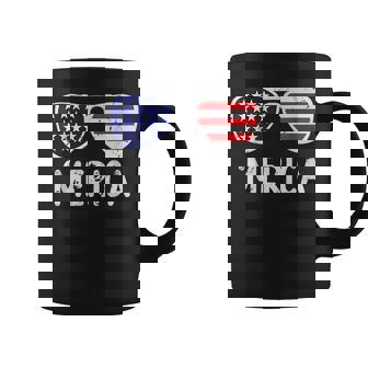 Merica American Flag Sunglasses Patriotic 4Th Of July Coffee Mug | Mazezy