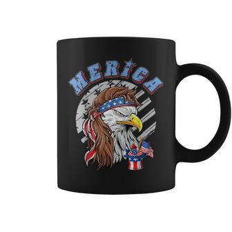 Merica Eagle Mullet 4Th Of July Men Women American Flag Usa Mullet Funny Gifts Coffee Mug | Mazezy
