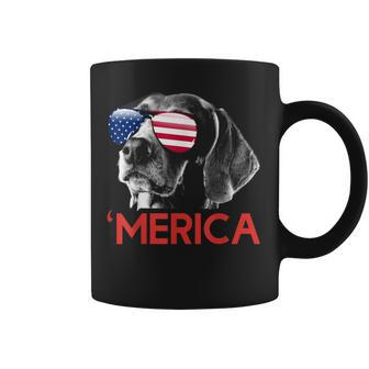 Merica Weimaraner American Flag 4Th Of July Coffee Mug | Mazezy