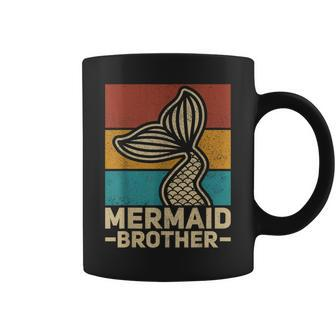 Mermaid Brother Mermaid Birthday Party Outfit Retro Mermaid  Coffee Mug