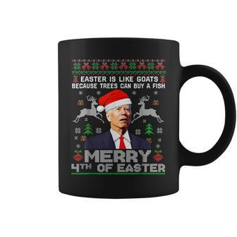 Merry 4Th Of Easter Biden Ugly Christmas Sweater Men Coffee Mug | Mazezy