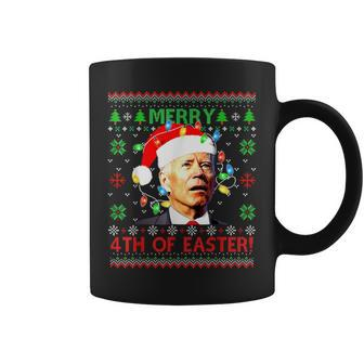 Merry 4Th Of Easter Santa Joe Biden Ugly Christmas Sweater Coffee Mug - Monsterry