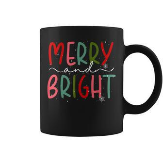 Merry And Bright Christmas Women Girls Kids Toddlers Cute Coffee Mug - Seseable
