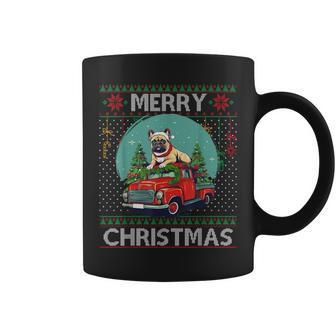 Merry Christmas 2023 Sweater Ugly French Bulldog Xmas Lights Coffee Mug | Mazezy